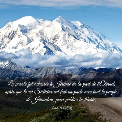 Picture 03 - Jérémie 34:8 LSG - La parole fut adressée à Jérémie de la part - Bible Verse Picture