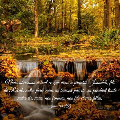 Picture 03 - Jérémie 35:8 LSG - Nous obéissons à tout ce que nous a prescrit - Bible Verse Picture
