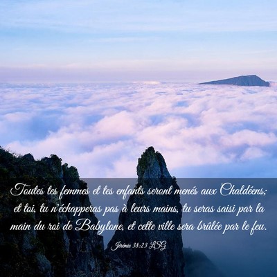 Picture 03 - Jérémie 38:23 LSG - Toutes tes femmes et tes enfants seront menés - Bible Verse Picture