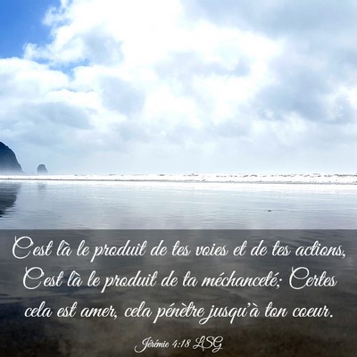 Picture 03 - Jérémie 4:18 LSG - C'est là le produit de tes voies et de tes - Bible Verse Picture