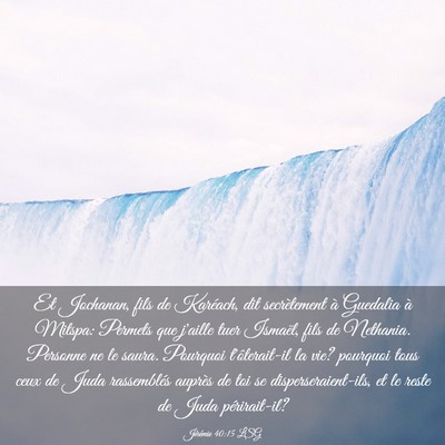 Picture 03 - Jérémie 40:15 LSG - Et Jochanan, fils de Karéach, dit secrètement - Bible Verse Picture