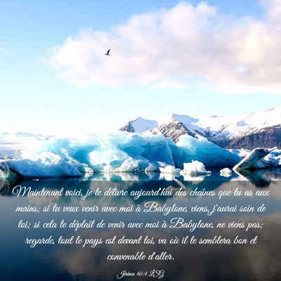 Picture 03 - Jérémie 40:4 LSG - Maintenant voici, je te délivre aujourd'hui des - Bible Verse Picture