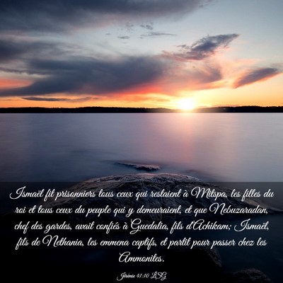 Picture 03 - Jérémie 41:10 LSG - Ismaël fit prisonniers tous ceux qui restaient - Bible Verse Picture
