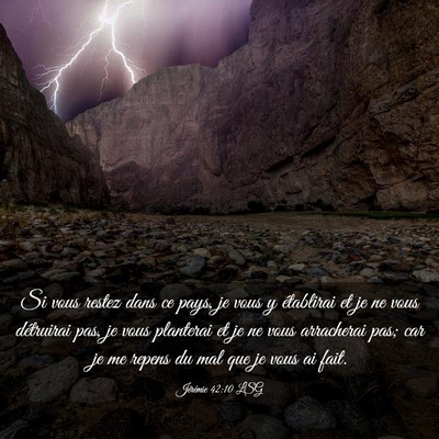 Picture 03 - Jérémie 42:10 LSG - Si vous restez dans ce pays, je vous y établirai - Bible Verse Picture