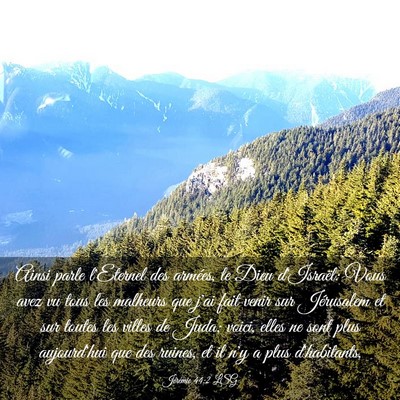 Picture 03 - Jérémie 44:2 LSG - Ainsi parle l'Eternel des armées, le Dieu - Bible Verse Picture