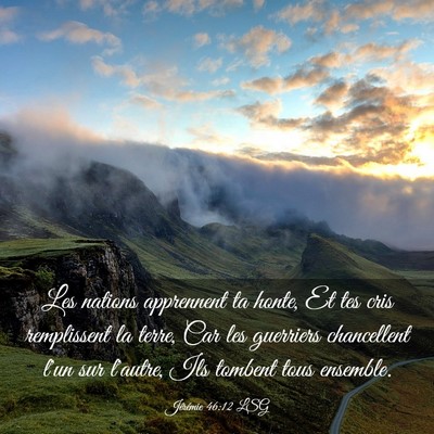 Picture 03 - Jérémie 46:12 LSG - Les nations apprennent ta honte, Et tes cris - Bible Verse Picture