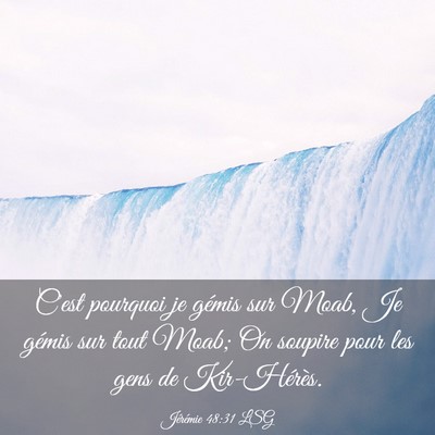 Picture 03 - Jérémie 48:31 LSG - C'est pourquoi je gémis sur Moab, Je gémis sur - Bible Verse Picture