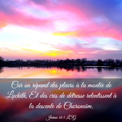 Picture 03 - Jérémie 48:5 LSG - Car on répand des pleurs à la montée de - Bible Verse Picture