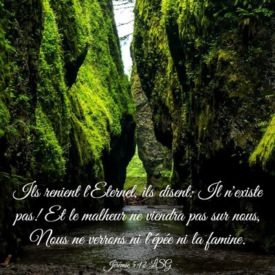 Picture 03 - Jérémie 5:12 LSG - Ils renient l'Eternel, ils disent: Il n'existe - Bible Verse Picture