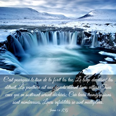 Picture 03 - Jérémie 5:6 LSG - C'est pourquoi le lion de la forêt les tue, Le - Bible Verse Picture