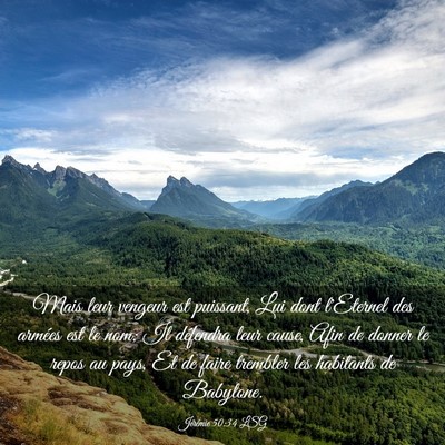 Picture 03 - Jérémie 50:34 LSG - Mais leur vengeur est puissant, Lui dont - Bible Verse Picture