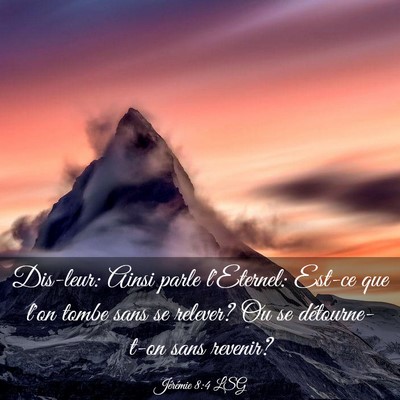 Picture 03 - Jérémie 8:4 LSG - Dis-leur: Ainsi parle l'Eternel: Est-ce que l'on - Bible Verse Picture