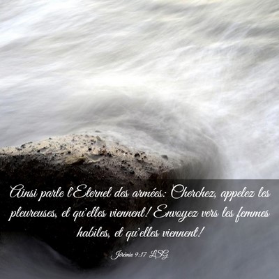 Picture 03 - Jérémie 9:17 LSG - Ainsi parle l'Eternel des armées: Cherchez, - Bible Verse Picture