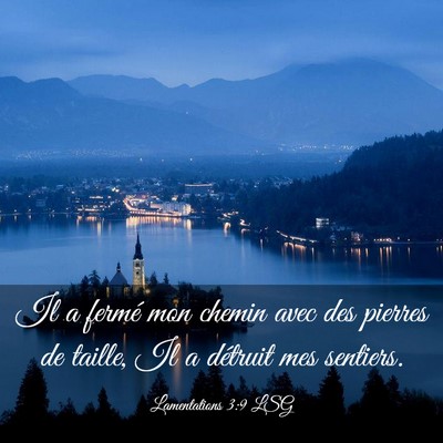 Picture 03 - Lamentations 3:9 LSG - Il a fermé mon chemin avec des pierres de - Bible Verse Picture