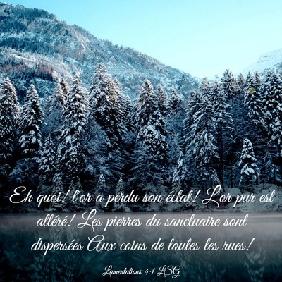 Picture 03 - Lamentations 4:1 LSG - Eh quoi! l'or a perdu son éclat! L'or pur est - Bible Verse Picture