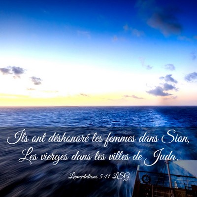 Picture 03 - Lamentations 5:11 LSG - Ils ont déshonoré les femmes dans Sion, Les - Bible Verse Picture