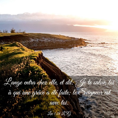 Picture 03 - Luc 1:28 LSG - L'ange entra chez elle, et dit: Je te salue, toi - Bible Verse Picture