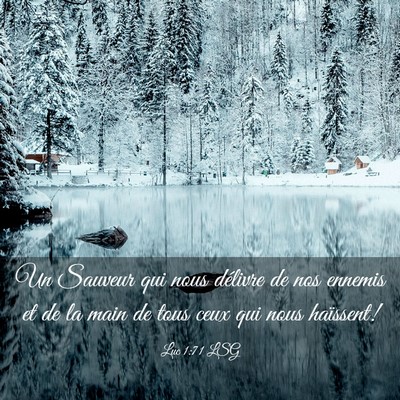 Picture 03 - Luc 1:71 LSG - Un Sauveur qui nous délivre de nos ennemis et de - Bible Verse Picture