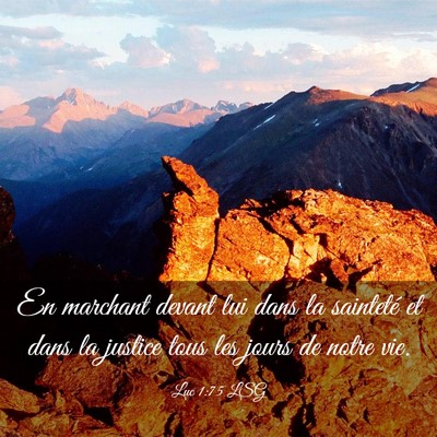 Picture 03 - Luc 1:75 LSG - En marchant devant lui dans la sainteté et dans - Bible Verse Picture