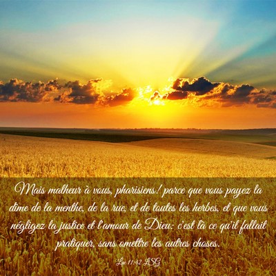 Picture 03 - Luc 11:42 LSG - Mais malheur à vous, pharisiens! parce que vous - Bible Verse Picture