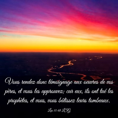 Picture 03 - Luc 11:48 LSG - Vous rendez donc témoignage aux oeuvres de vos - Bible Verse Picture