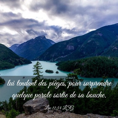 Picture 03 - Luc 11:54 LSG - lui tendant des pièges, pour surprendre quelque - Bible Verse Picture