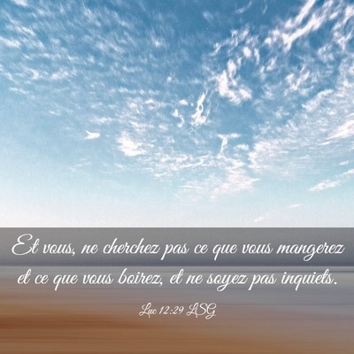 Picture 03 - Luc 12:29 LSG - Et vous, ne cherchez pas ce que vous mangerez et - Bible Verse Picture