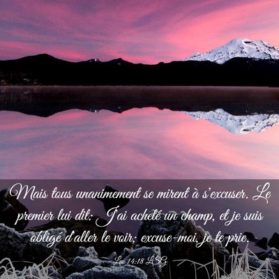 Picture 03 - Luc 14:18 LSG - Mais tous unanimement se mirent à s'excuser. Le - Bible Verse Picture