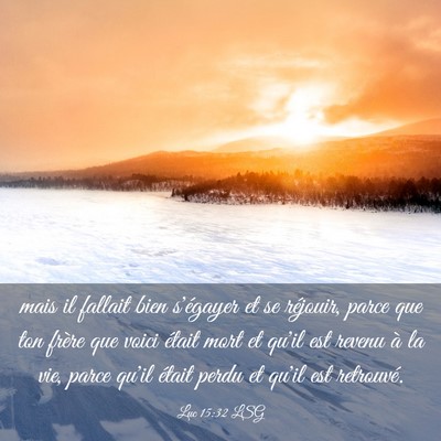Picture 03 - Luc 15:32 LSG - mais il fallait bien s'égayer et se réjouir, - Bible Verse Picture