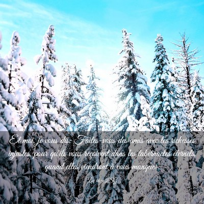 Picture 03 - Luc 16:9 LSG - Et moi, je vous dis: Faites-vous des amis avec - Bible Verse Picture