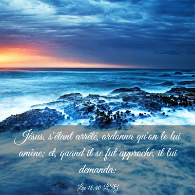 Picture 03 - Luc 18:40 LSG - Jésus, s'étant arrêté, ordonna qu'on le lui - Bible Verse Picture
