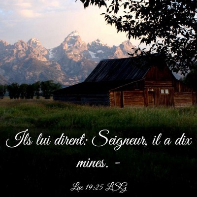 Picture 03 - Luc 19:25 LSG - Ils lui dirent: Seigneur, il a dix mines. - Bible Verse Picture