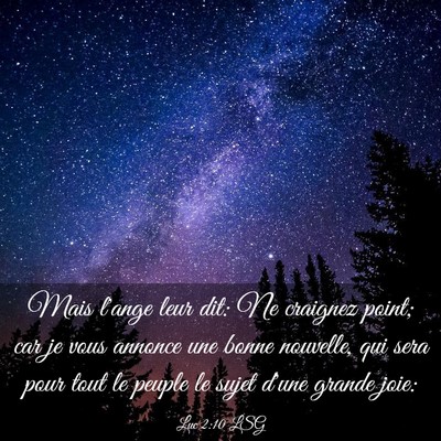 Picture 03 - Luc 2:10 LSG - Mais l'ange leur dit: Ne craignez point; car je - Bible Verse Picture