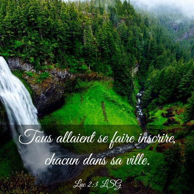 Picture 03 - Luc 2:3 LSG - Tous allaient se faire inscrire, chacun dans sa - Bible Verse Picture