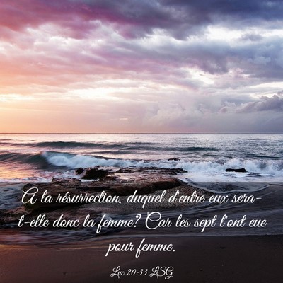 Picture 03 - Luc 20:33 LSG - A la résurrection, duquel d'entre eux - Bible Verse Picture