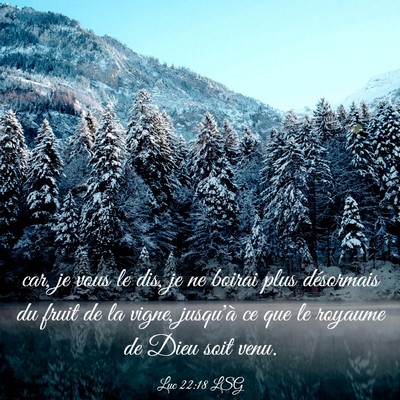 Picture 03 - Luc 22:18 LSG - car, je vous le dis, je ne boirai plus désormais - Bible Verse Picture