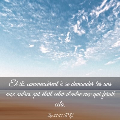 Picture 03 - Luc 22:23 LSG - Et ils commencèrent à se demander les uns aux - Bible Verse Picture