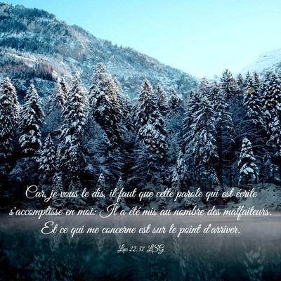 Picture 03 - Luc 22:37 LSG - Car, je vous le dis, il faut que cette parole qui - Bible Verse Picture