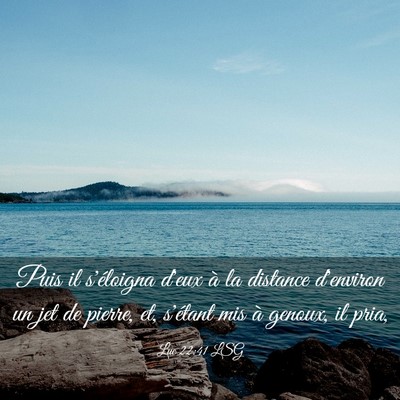 Picture 03 - Luc 22:41 LSG - Puis il s'éloigna d'eux à la distance d'environ - Bible Verse Picture