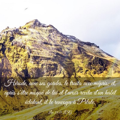 Picture 03 - Luc 23:11 LSG - Hérode, avec ses gardes, le traita avec mépris; - Bible Verse Picture