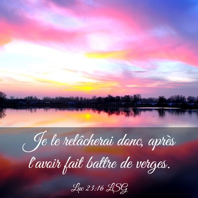 Picture 03 - Luc 23:16 LSG - Je le relâcherai donc, après l'avoir fait - Bible Verse Picture