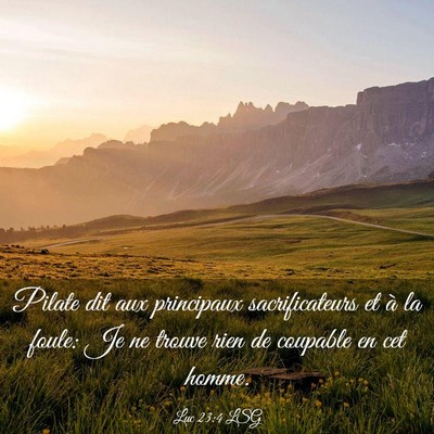 Picture 03 - Luc 23:4 LSG - Pilate dit aux principaux sacrificateurs et à la - Bible Verse Picture