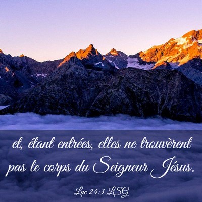 Picture 03 - Luc 24:3 LSG - et, étant entrées, elles ne trouvèrent pas le - Bible Verse Picture