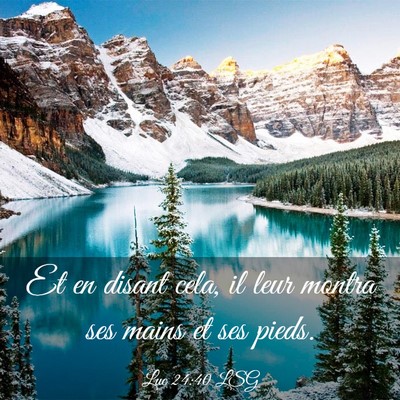 Picture 03 - Luc 24:40 LSG - Et en disant cela, il leur montra ses mains et - Bible Verse Picture