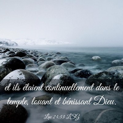 Picture 03 - Luc 24:53 LSG - et ils étaient continuellement dans le temple, - Bible Verse Picture