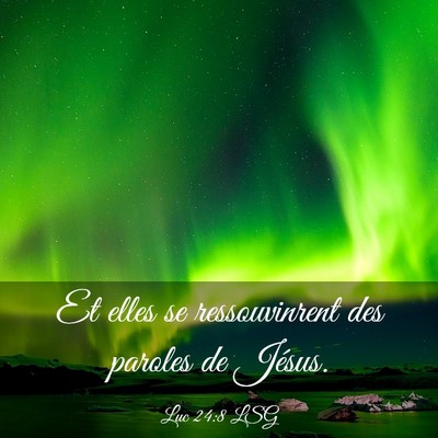 Picture 03 - Luc 24:8 LSG - Et elles se ressouvinrent des paroles de - Bible Verse Picture