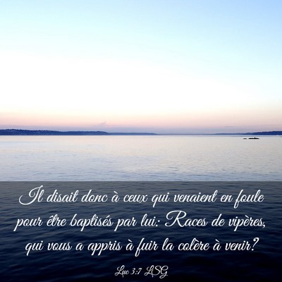 Picture 03 - Luc 3:7 LSG - Il disait donc à ceux qui venaient en foule pour - Bible Verse Picture