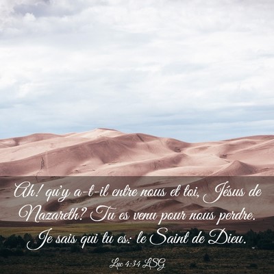 Picture 03 - Luc 4:34 LSG - Ah! qu'y a-t-il entre nous et toi, Jésus de - Bible Verse Picture