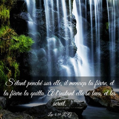 Picture 03 - Luc 4:39 LSG - S'étant penché sur elle, il menaça la fièvre, - Bible Verse Picture