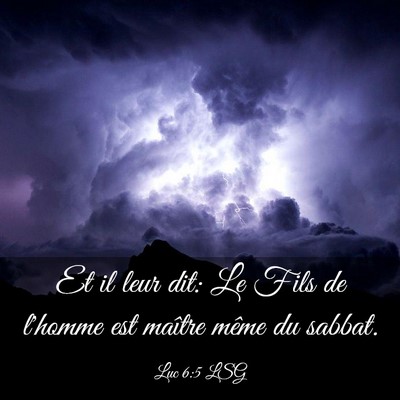 Picture 03 - Luc 6:5 LSG - Et il leur dit: Le Fils de l'homme est maître - Bible Verse Picture